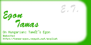 egon tamas business card